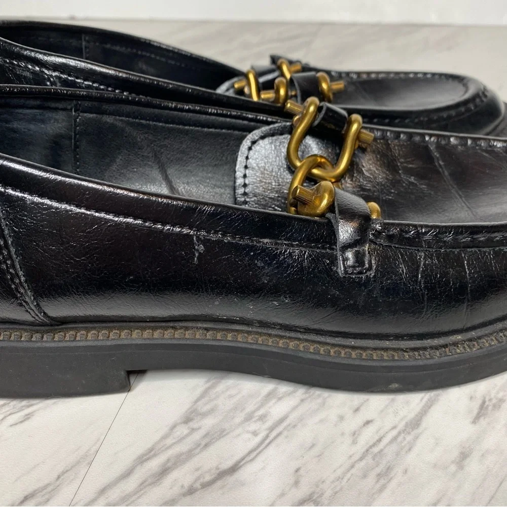Steve Madden Karmine Black Leather Loafer 10M